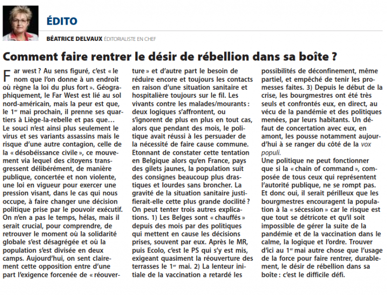 Comment faire rentrer Béatrice Delvaux dans sa boite ?