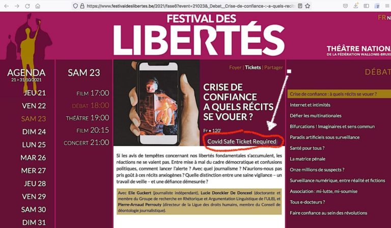 Vrijheid en Covid Safe Ticket…