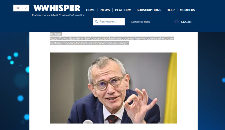 MINISTER FRANK VANDENBROUCKE WEIGERT DE WET OP TRANSPARANTIE EN DE GRONDWET NA TE LEVEN