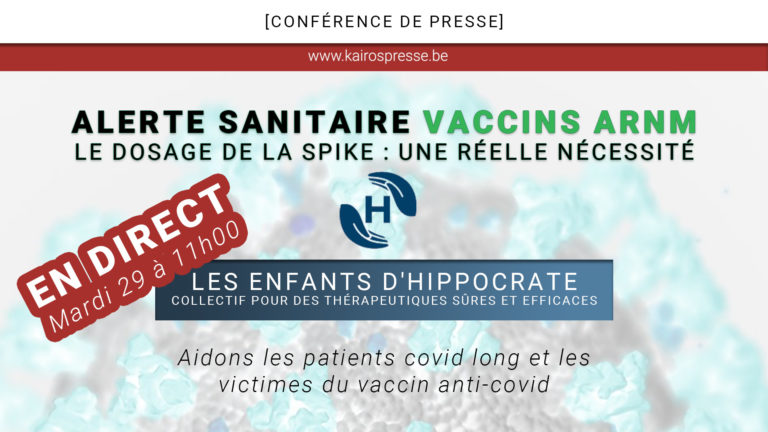 Conférence de Presse – ALERTE SANITAIRE VACCINS ARNm